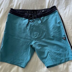 VISSLA Teal and Black Men's Board Shorts
